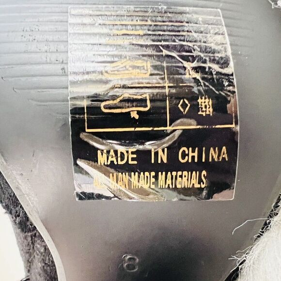 🎉Clearance🎉YOKI Black Velvet & Rhinestone Studded Black Heel Ankle Boots Sz 8 - Picture 8 of 9